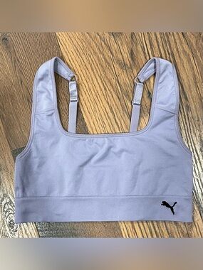 Puma Lavender Square-Neck Sports Bra